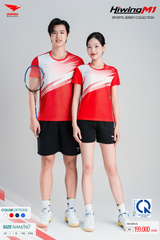 Bộ Quần Áo Cầu Lông Pickleball Bóng Chuyền Hiwing M1 Nam Nữ Màu Đỏ