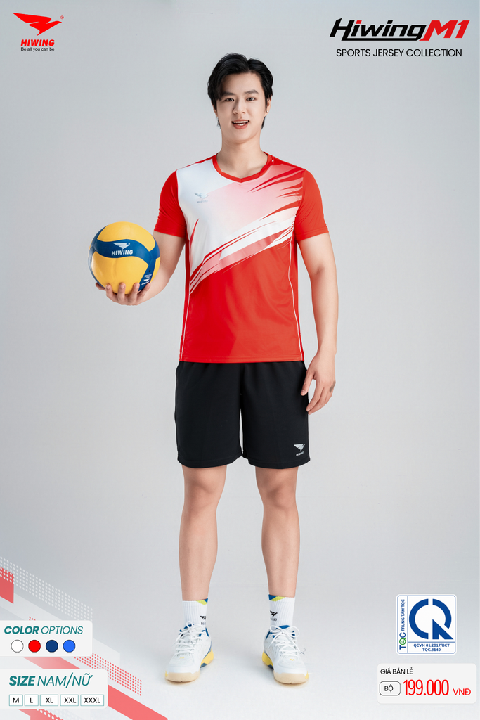 Bộ Quần Áo Cầu Lông Pickleball Bóng Chuyền Hiwing M1 Nam Nữ Màu Đỏ