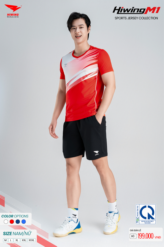 Bộ Quần Áo Cầu Lông Pickleball Bóng Chuyền Hiwing M1 Nam Nữ Màu Đỏ