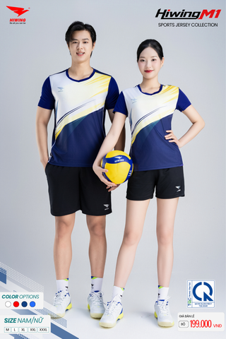 Bộ Quần Áo Cầu Lông Pickleball Bóng Chuyền Hiwing M1 Nam Nữ Màu Xanh Than