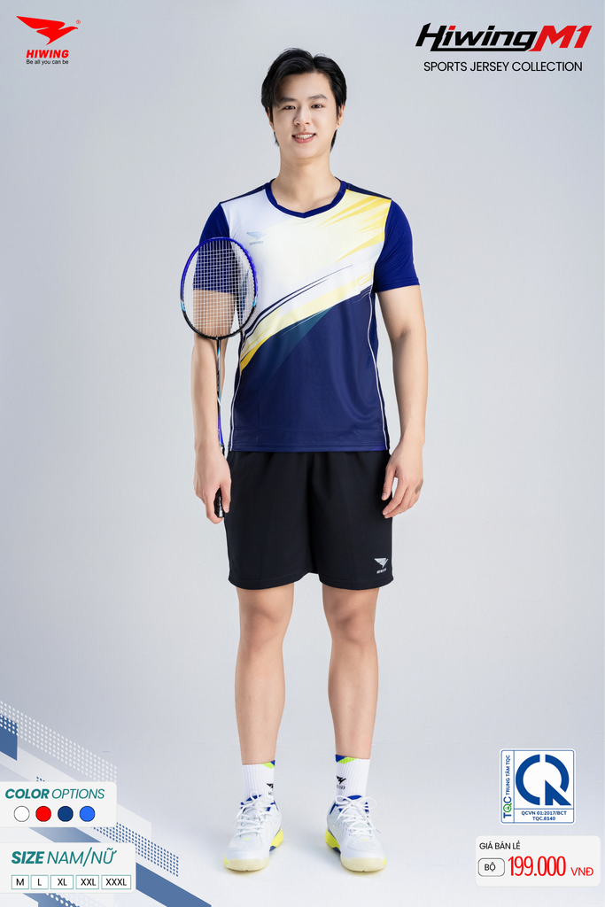 Bộ Quần Áo Cầu Lông Pickleball Bóng Chuyền Hiwing M1 Nam Nữ Màu Xanh Than