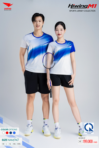Bộ Quần Áo Cầu Lông Pickleball Bóng Chuyền Hiwing M1 Nam Nữ Màu Trắng