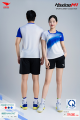 Bộ Quần Áo Cầu Lông Pickleball Bóng Chuyền Hiwing M1 Nam Nữ Màu Trắng