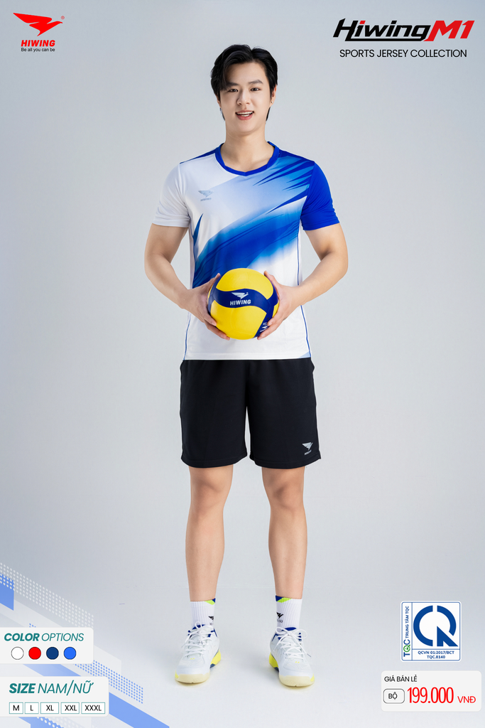 Bộ Quần Áo Cầu Lông Pickleball Bóng Chuyền Hiwing M1 Nam Nữ Màu Trắng