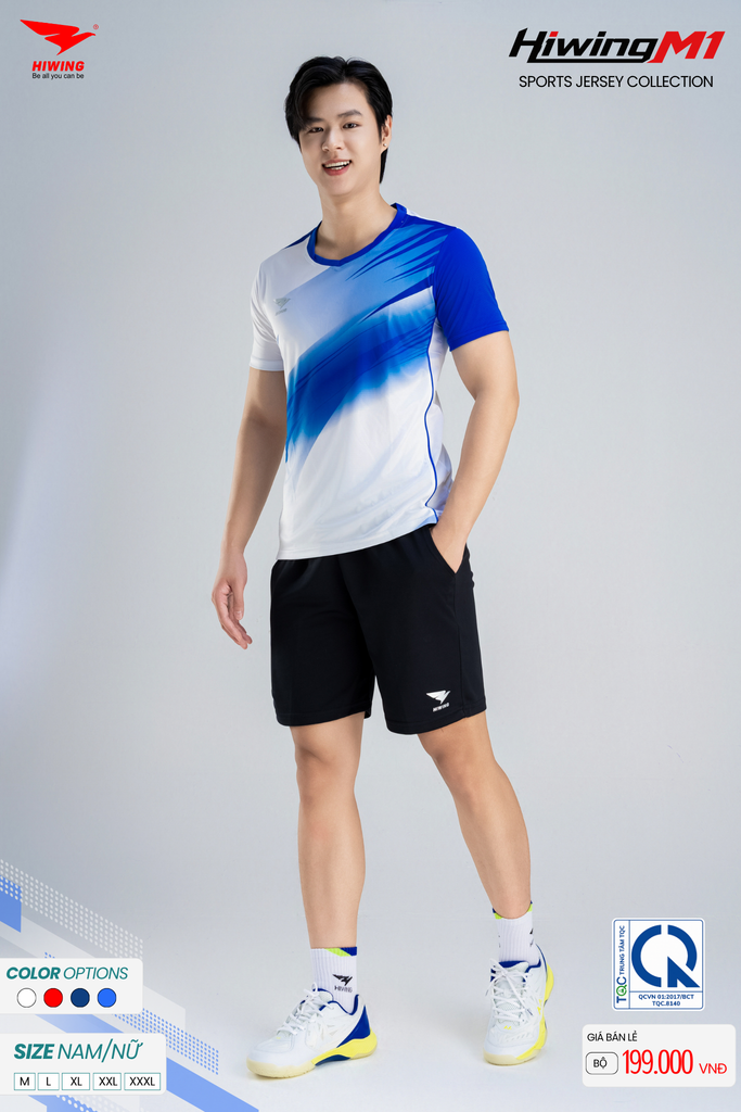 Bộ Quần Áo Cầu Lông Pickleball Bóng Chuyền Hiwing M1 Nam Nữ Màu Trắng