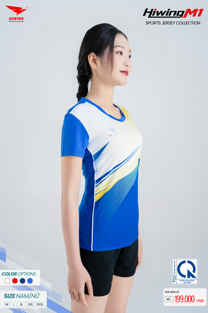 Bộ Quần Áo Cầu Lông Pickleball Bóng Chuyền Hiwing M1 Nam Nữ Màu Xanh Bích