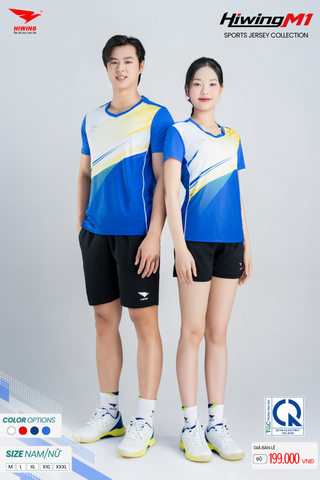 Bộ Quần Áo Cầu Lông Pickleball Bóng Chuyền Hiwing M1 Nam Nữ Màu Xanh Bích