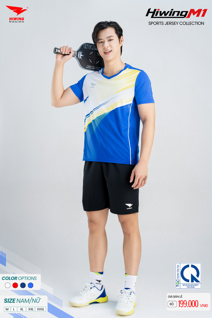 Bộ Quần Áo Cầu Lông Pickleball Bóng Chuyền Hiwing M1 Nam Nữ Màu Xanh Bích
