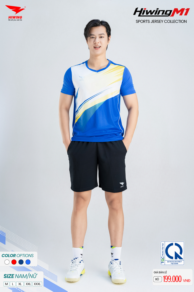 Bộ Quần Áo Cầu Lông Pickleball Bóng Chuyền Hiwing M1 Nam Nữ Màu Xanh Bích