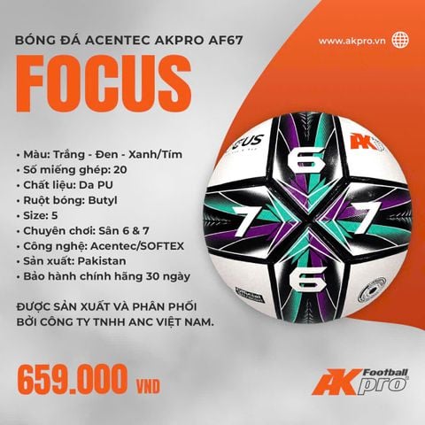 Bóng Đá Acentec Akpro AF67 Focus — Chuẩn Thi Đấu, Êm Chân, Bền Bỉ