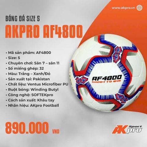 Bóng Đá Size 5 Akpro AF4800 — Chuẩn Thi Đấu, Khâu Tay Siêu Bền