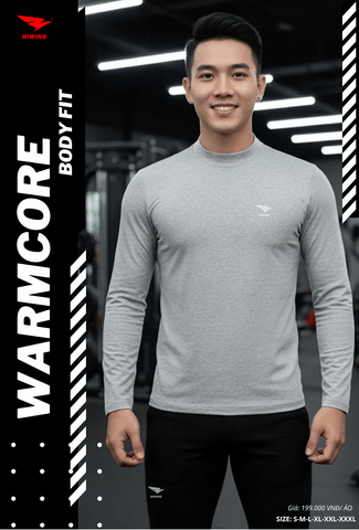 Áo Body Cao Cấp HIWING WARMCORE-1 Giữ Nhiệt, Co Giãn 4 Chiều, Chống Nhăn Màu Xám
