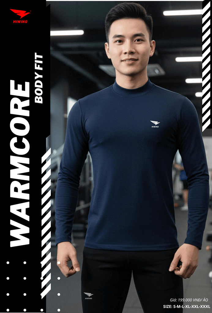 Áo Body Cao Cấp HIWING WARMCORE-1 Giữ Nhiệt, Co Giãn 4 Chiều, Chống Nhăn Màu Xanh Đen