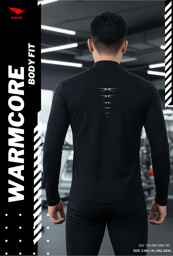 Áo Body Cao Cấp HIWING WARMCORE-1 Giữ Nhiệt, Co Giãn 4 Chiều, Chống Nhăn Màu Xanh Đen