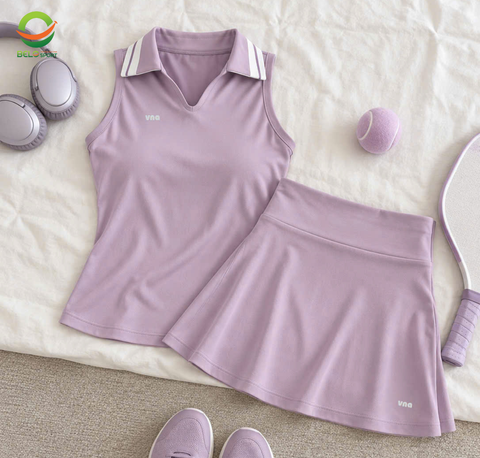 Bộ Set Váy Áo Thể Thao Nữ Pickleball & Tennis Vina Authentic SVT28 Màu Hồng – Năng Động, Thanh Lịch, Tôn Dáng