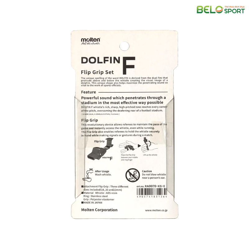 Còi Trọng Tài Bóng Đá Molten Dolfin F Kẹp Tay