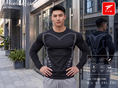 Áo Thể Thao Body Dài Tay Cao Cấp FVB Mã TS1 — Thiết Kế Cơ Bắp Vạm Vỡ, Tôn Dáng Cực Đỉnh
