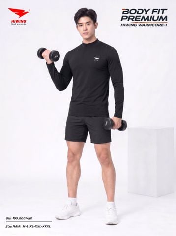 Áo Body Cao Cấp HIWING WARMCORE-1 Giữ Nhiệt, Co Giãn 4 Chiều, Chống Nhăn Màu Đen