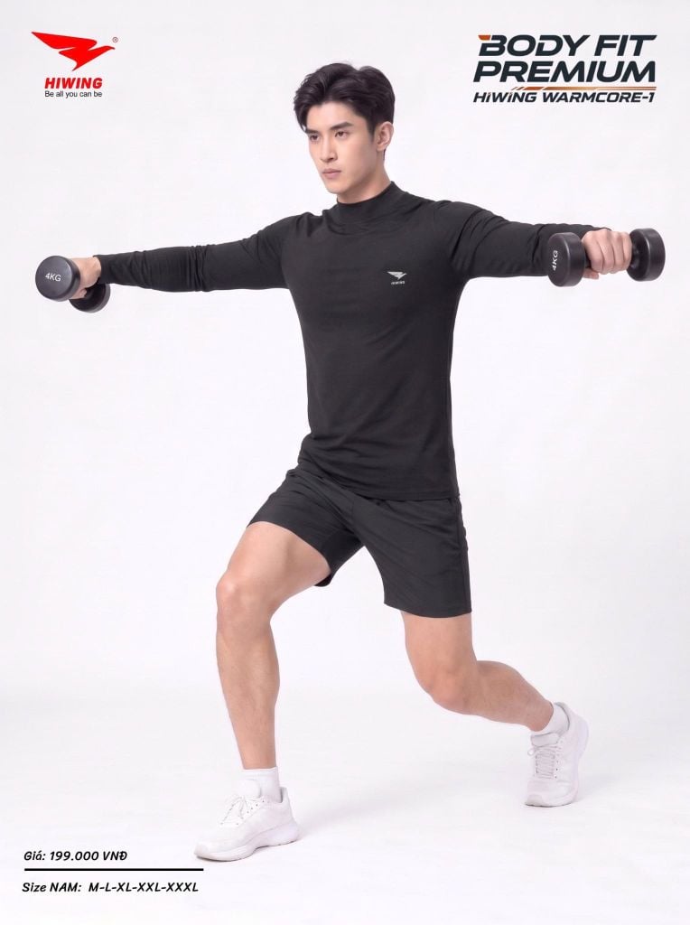 Áo Body Cao Cấp HIWING WARMCORE-1 Giữ Nhiệt, Co Giãn 4 Chiều, Chống Nhăn Màu Đen