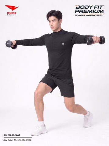 Áo Body Cao Cấp HIWING WARMCORE-1 Giữ Nhiệt, Co Giãn 4 Chiều, Chống Nhăn Màu Đen