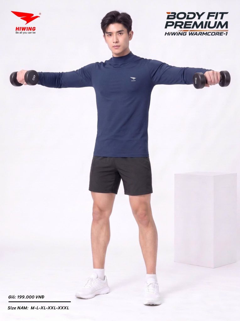 Áo Body Cao Cấp HIWING WARMCORE-1 Giữ Nhiệt, Co Giãn 4 Chiều, Chống Nhăn Màu Xanh Đen