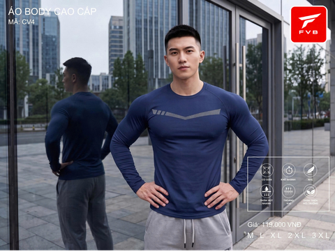 Áo Thể Thao Body Dài Tay Cao Cấp FVB Mã CV4 — Tôn Dáng Cực Đỉnh, Thoáng Mát Đỉnh Cao