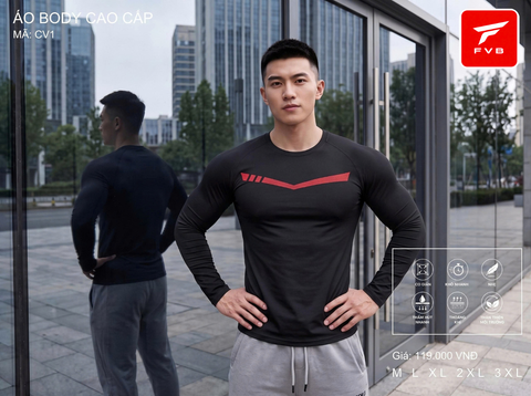 Áo Thể Thao Body Dài Tay Cao Cấp FVB Mã CV3 — Tôn Dáng Cực Đỉnh, Thoáng Mát Đỉnh Cao