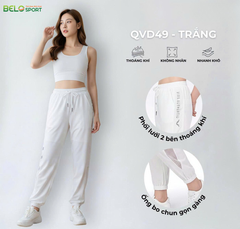 Quần Gió Thể Thao Dài Nữ Bó Côn Vina QVD49 – Thoải Mái, Tôn Dáng, Năng Động