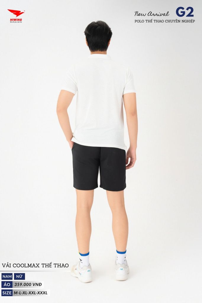 Áo Thể Thao Polo Pickleball, Golf Cao Cấp Hiwing G2 Màu Trắng