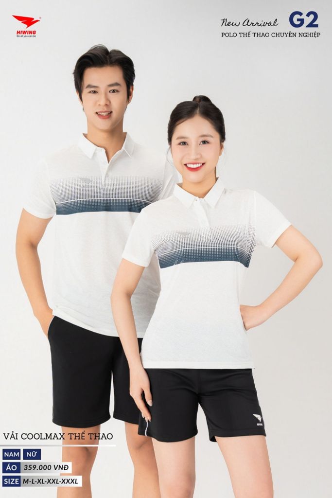 Áo Thể Thao Polo Pickleball, Golf Cao Cấp Hiwing G2 Màu Hồng Phấn