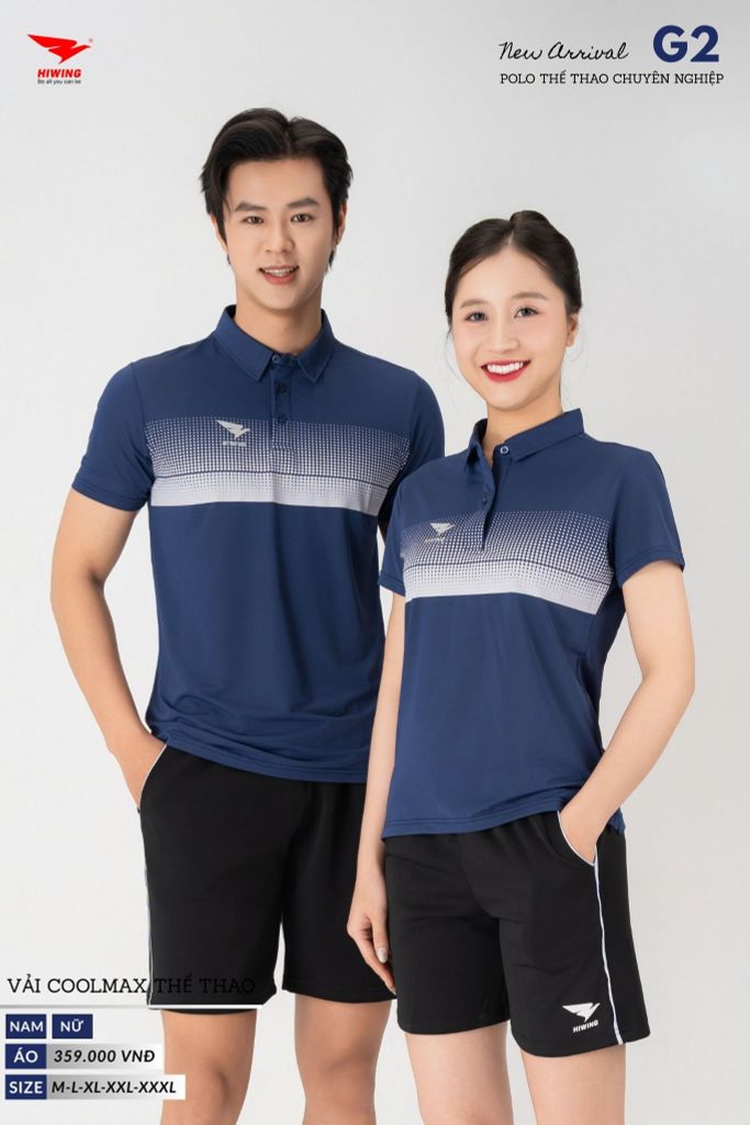 Áo Thể Thao Polo Pickleball, Golf Cao Cấp Hiwing G2 Màu Hồng Phấn