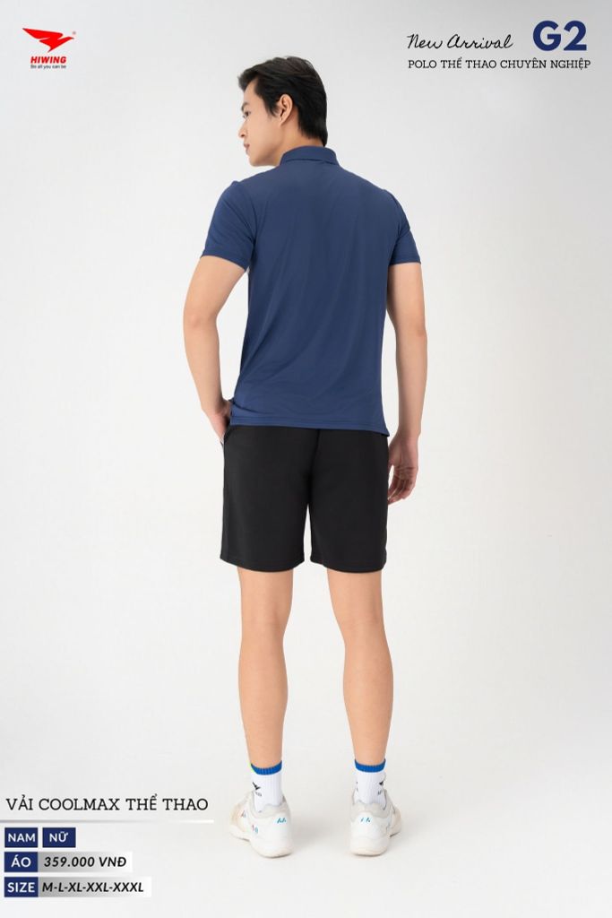 Áo Thể Thao Polo Pickleball, Golf Cao Cấp Hiwing G2 Màu Xanh Than