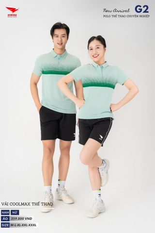 Áo Thể Thao Polo Pickleball, Golf Cao Cấp Hiwing G2 Màu Xanh Mint