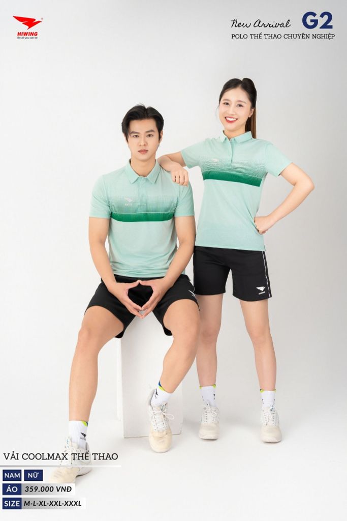 Áo Thể Thao Polo Pickleball, Golf Cao Cấp Hiwing G2 Màu Hồng Phấn