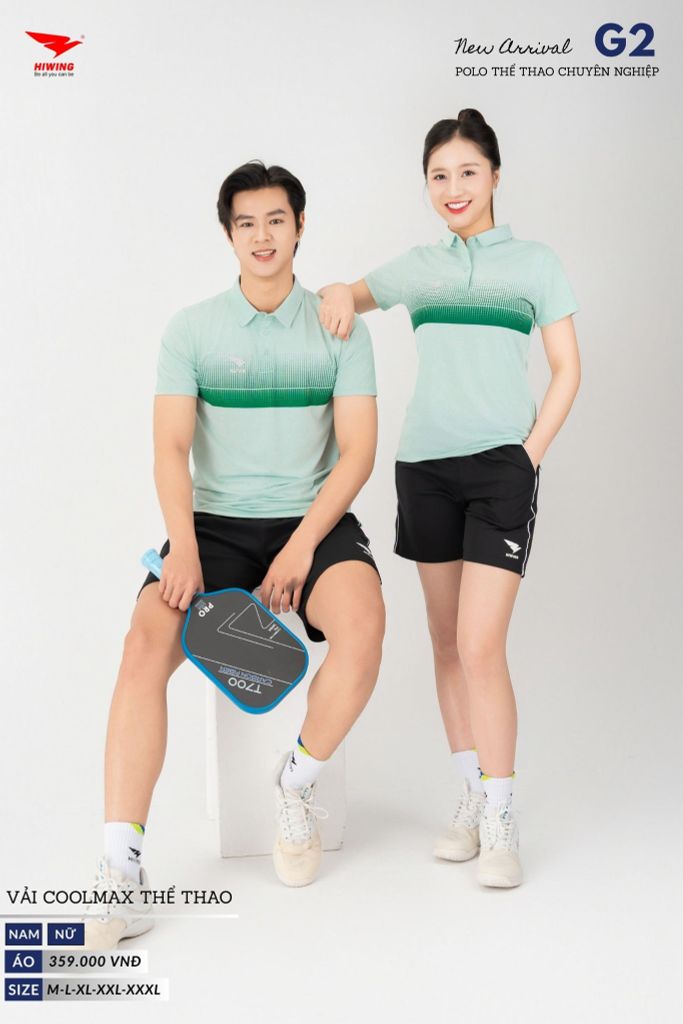 Áo Thể Thao Polo Pickleball, Golf Cao Cấp Hiwing G2 Màu Hồng Phấn