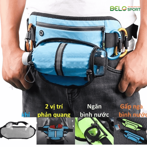 Túi Đeo Hông Chạy Bộ Có Ngăn Đựng Bình Nước Gấp Gọn Chính Hãng Jinxi Jin02