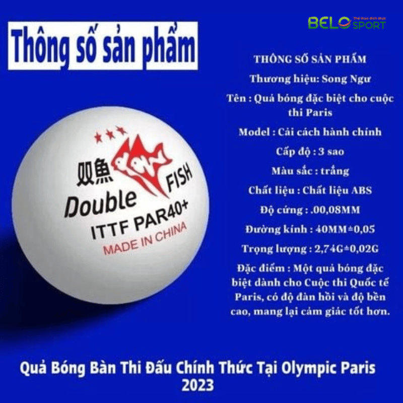 Hộp Bóng Bàn Double Fish Paris 6 Quả