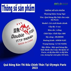 Hộp Bóng Bàn Double Fish Paris 6 Quả