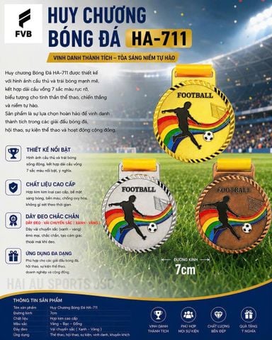Huy Chương Bóng Đá HA-711 Cao Cấp Dùng Cho Trao Tặng