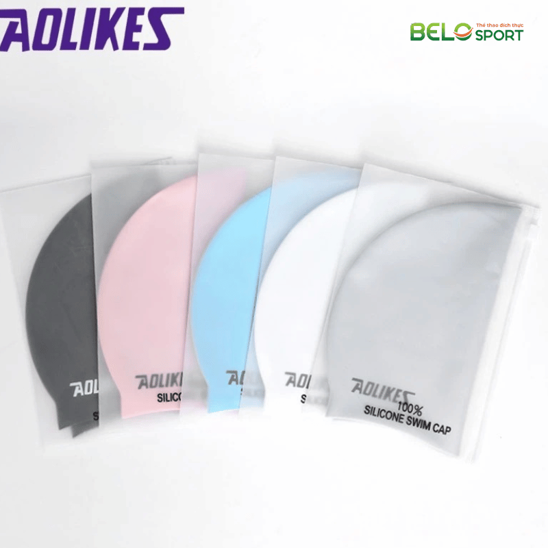 Mũ Bơi Aolikes 5010 Nón Bơi Người Lớn Nam Nữ Che Tai Silicon Chống Nước