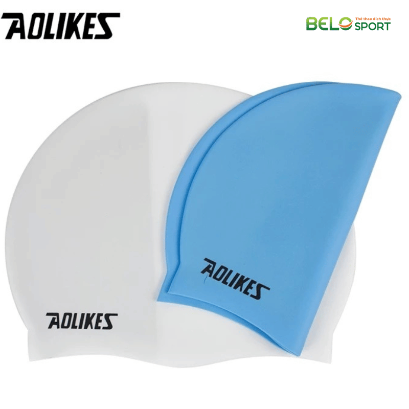 Mũ Bơi Aolikes 5010 Nón Bơi Người Lớn Nam Nữ Che Tai Silicon Chống Nước