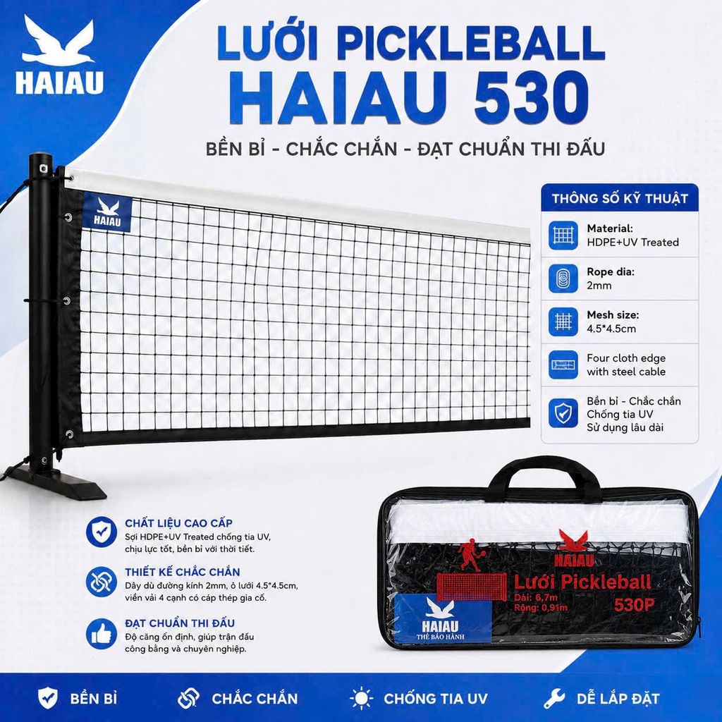 Lưới Pickleball Hải Âu 570P – Bền Bỉ, Chắc Chắn, Đạt Chuẩn Thi Đấu