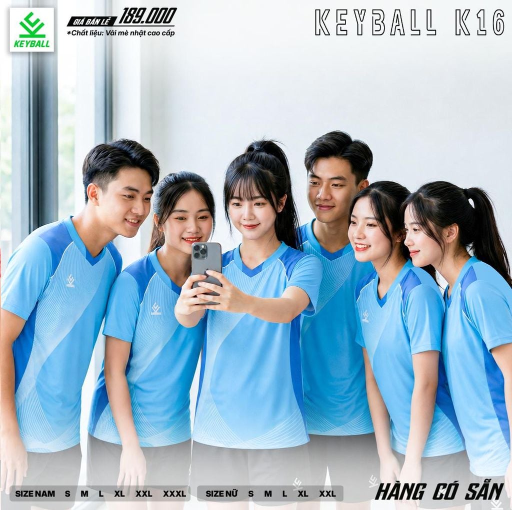 Bộ Quần Áo Bóng Chuyền Keyball K16 Màu Xanh Than – Phân Khúc Bình Dân, Đỉnh Cao Tiện Ích