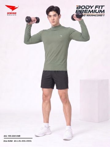 Áo Body Cao Cấp HIWING WARMCORE-1 Giữ Nhiệt, Co Giãn 4 Chiều, Chống Nhăn Màu Xanh Lính