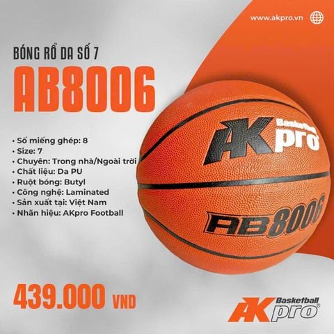 Bóng Rổ Da Số 7 Akpro AB8006 — Bền Bỉ, Chuẩn Thi Đấu, Giá Tốt