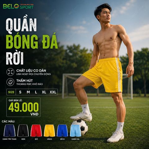 Quần Bóng Đá Rời Màu Vàng – Thoải Mái Vận Động, Bứt Phá Mọi Giới Hạn