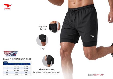 Quần thể thao nam đa dụng 2 lớp Hiwing MSS-2