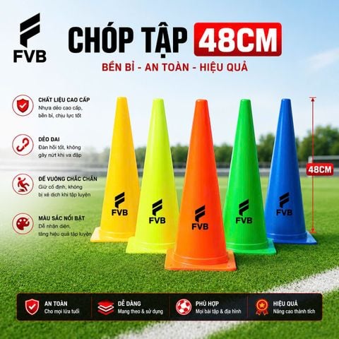 Chóp Tập Luyện 48cm FVB — Phụ Kiện Đánh Dấu Sân, Đào Tạo Thể Lực Chuyên Nghiệp