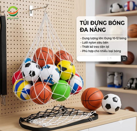 Túi Lưới Đựng Bóng Thể Thao - Đựng Bóng Đá, Bóng Chuyền, Bóng Rổ
