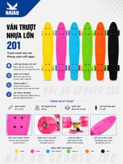 Ván Trượt Skateboard 201 Chất Liệu Nhựa Cao Cấp 56cmx15cm